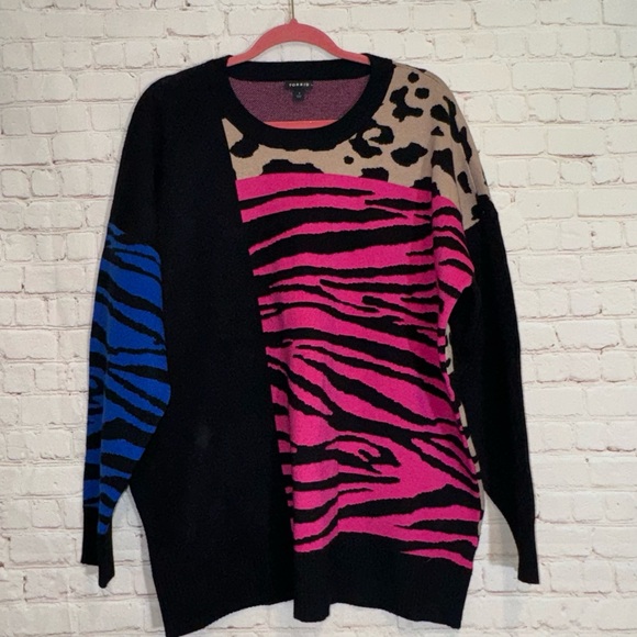 TORRID Pullover Crewneck Animal Mix Print Sweater - Picture 5 of 10
